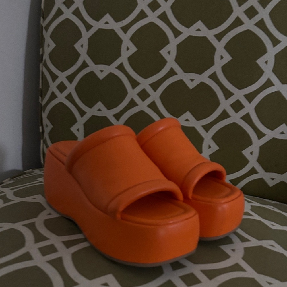 wild fable Orange Platform Slide Heels